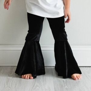 Joyfolie Rylie Black Corduory Bell Bottom Pants